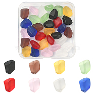 32Pcs 8 Colors Transparent Frosted Glass Beads Strands, Nuggets, Mixed Color, 15x12x9.5mm, Hole: 1mm, 4pcs/color(GLAA-FS0001-60)