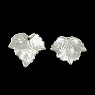 Leaf ABS Plastic Imitation Pearl Pendants, Creamy White, 24.5x23.5x3mm, Hole: 1.5mm(X-OACR-R016-43)