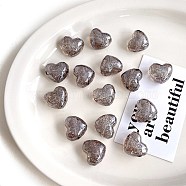 Transparent Acrylic Beads, with Glitter Powder, Heart, Dark Gray, 19.1x21.7x14mm, Hole: 3.5mm(OACR-F011-22E)