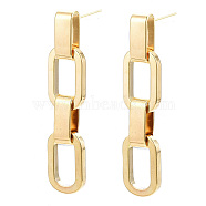 Brass Cable Chain Tassel Earrings, Nickel Free, Real 18K Gold Plated, 53x12mm, Pin: 0.8mm(X-KK-S356-352-NF)