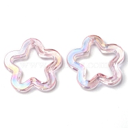Transparent Acrylic Pendants, Star, Pink, 30x30.5x5mm, Hole: 1.8mm(MACR-Q160-04D)