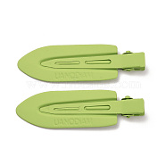 Baking Painted Iron Alligator Hair Clips, Hair Barrettes for Women and Girls, Spade, Green Yellow, 69x19.5x10mm(PHAR-F014-02E)