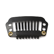 Iron Snap Wig Clips, 8 Teeth Comb Clips for Hair Extensions, Electrophoresis Black, 28x16x2.5mm(IFIN-C004-02A)