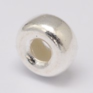 925 Sterling Silver Spacer Beads, Donut, Silver, 3x2mm, Hole: 1mm(STER-K021-04S-A)