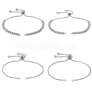 Brass Chain Bracelet Making, Slider Bracelets Making, Platinum, 10-1/2 inch(12~26.8cm), 4pcs/box(KK-CJ0001-29)