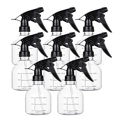 250ml Empty Plastic Spray Bottles with Black Trigger Sprayers Clear Trigger Sprayer Bottle with Adjustable Nozzle for Cleaning Gardening Plant Hair Salon, Black, 15.5x7.2cm, Capacity: 250ml(AJEW-BC0005-71)