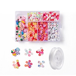 DIY Cake Theme Bracelet Making Kit, Including Cake & Disc Polymer Clay Beads, Acrylic Letter Beads, Elastic Thread, Mixed Color, Beads: 1100Pcs/set(DIY-FS0002-88)