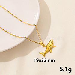 Stylish Ocean Stainless Steel Shark Pendant Necklace for Women(ZE1503-2)