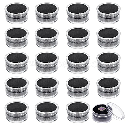 20Pcs Plastic Nail Decorate Storages, with Sponge Mat, Column, Black, 3.15x1.75cm, 20pcs/bag(MRMJ-CA0001-41B)