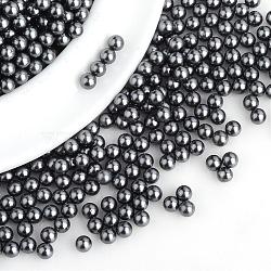 Imitation Pearl Acrylic Beads, No Hole, Round, Slate Gray, 1.5~2mm, about 10000pcs/bag(OACR-S011-2mm-Z52)