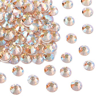 Preciosa&reg MAXIMA Crystal No Hotfix Flatback Stones, Czech Crystal, Dura Foiling, Round(438 11 615 Chaton Rose), 90300 200 Light Peach AB, SS6(1.9~2.1mm)