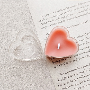 Plastic Candle Cup, Clear, Heart, 40x18mm