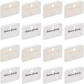 2 Colors Plastic Display Cards, Used For Earrings, Rectangle, Mixed Color, 3.1x5.2x0.7~0.8cm, Hole: 6mm, 2 colors, 100pcs/color, 200pcs/set