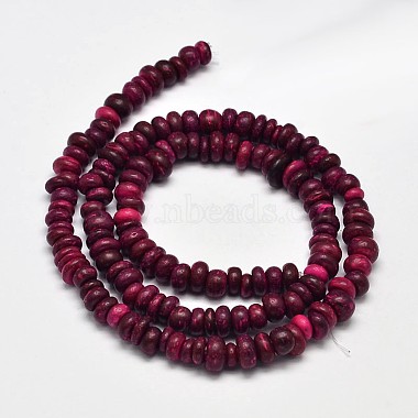 5mm MediumVioletRed Abacus Coconut Beads