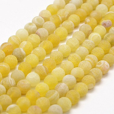 Frosted Natural Weathered Agate Beads Strands(G-F367-6mm-11)-2