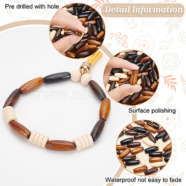 160Pcs 4 Colors Natural Maple Wood Beads(WOOD-HY0001-18)-4