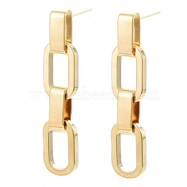 Oval Brass Stud Earrings