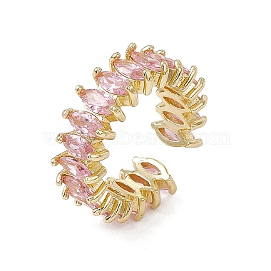 Pearl Pink Brass+Cubic Zirconia Finger Rings