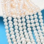Natural Cultured Freshwater Pearl Beads Strands, Grade 2A, Potato, Beige, 7~8mm, Hole: 0.5mm, about 52~54pcs/strand, 13.58~13.66''(34.5~34.7cm)(PA-CBAC463-01)