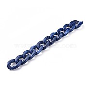 Acrylic Curb Chains, Unwelded, Marine Blue, 39.37 inch(100cm), Link: 29x21x6mm, 1m/strand(X-AJEW-JB00505-03)
