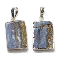 Natural Agate Pendants, with Brass Findings, Cadmium Free & Lead Free, Rectangle, 24.5~29x14.5~15.5x5~5.5mm, Hole: 8x4.7mm(G-M405-04S)