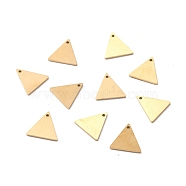 Ion Plating(IP) 304 Stainless Steel Pendants, Double Side Drawbench, Stamping Blank Tag, Triangle, Golden, 12x12x1mm, Hole: 1mm(STAS-F271-08B-G)