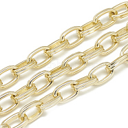 Aluminum Cable Chains, Double Link Chains, Unwelded, Flat Oval, Light Gold, 14x8.5x3x1.8mm(CHA-S001-083)