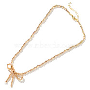 Glass Bowknot Necklace for Women(YR7395-1)