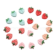 Resin Decoden Cabochons Rhinestone Settings, Strawberry, Mixed Color, 15~16x13x4mm, fit for 1.5mm rhinestone, 5 colors, 4pcs/color, 20pcs/bag(CRES-CJ0001-22)