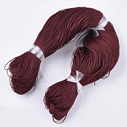Round Waxed Polyester Cord, Taiwan Waxed Cord, Twisted Cord, Dark Red, 1mm, about 492.12 yards(450m)/bundle(YC-R135-009)