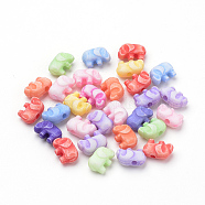 Craft Style Acrylic Beads, Elephant, Mixed Color, 6x9x4.5mm, Hole: 1.5mm, about 355pcs/50g(X-MACR-T004-04)