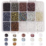 6/0 Glass Seed Beads, Transparent & Frosted Colors & Baking Paint & Opaque Colors Lustered & Opaque Colours &  Trans. Colours Lustered & Silver Lined & Transparent Colours Rainbow & Ceylon, Round, Mixed Color, 6/0, 4mm, Hole: 1~2mm, 15color, 20g/color, 300g/box(SEED-JP0009-01-4mm)