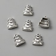 Tibetan Style Alloy Pendants,  Cake, Antique Silver, 20.5x17x6mm, Hole: 2mm(FIND-CJC0009-59)