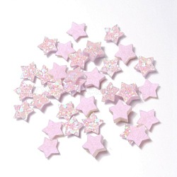 Glitter Non Woven Fabric Decoration Accessories, with Paillette/Sequins, Hair Bow, Star, Pink, 1.5x1.4x0.15cm(AJEW-WH0002-11A)