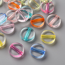 Transparent Acrylic Beads, Flat Round, Mixed Color, 16x5mm, Hole: 2.8mm, about 480pcs/500g(TACR-S154-09A)