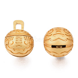 Alloy Bell Charms, Matte Style, Cadmium Free & Lead Free, Matte Gold Color, 15x12mm, Hole: 2mm(KK-N238-069)