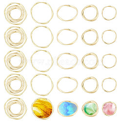40Pcs 4 Styles Alloy Linking Rings, Twisted Ring, Golden, 16~43x15.5~39x1.5~3mm, Inner Diameter: 13~38x13~35.5mm, 10pcs/style(FIND-CA0008-97)