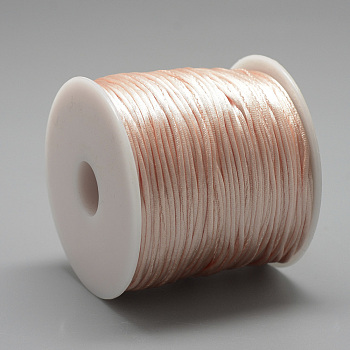 Nylon Thread, Rattail Satin Cord, PeachPuff, about 1mm, about 76.55 yards(70m)/roll