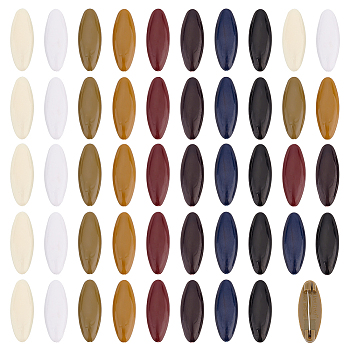 48Pcs Oval Plastic Cover Scarf Safety Pin, Safety Locking Baby Cloth Nappy Pin, Mixed Color, 13x37x9mm, 48Pcs/set