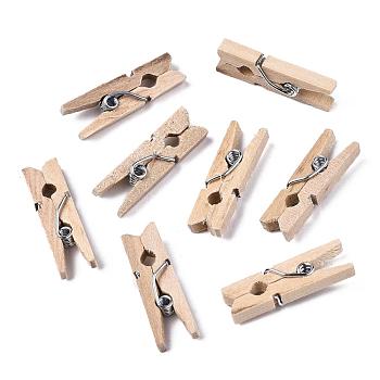Wooden Craft Pegs Clips, Wheat, 72x10x13mm