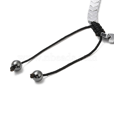 Synthetic Non-magnetic Hematite Arrow Braided Bead Bracelets(BJEW-E080-01B)-3