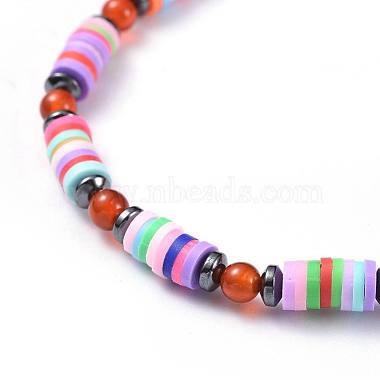 Polymer Clay Heishi Beads Beads Stretch Bracelets(BJEW-JB04452-M)-3