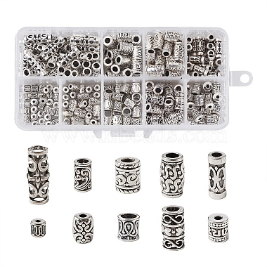 Antique Silver Mixed Shapes Alloy Tube Beads