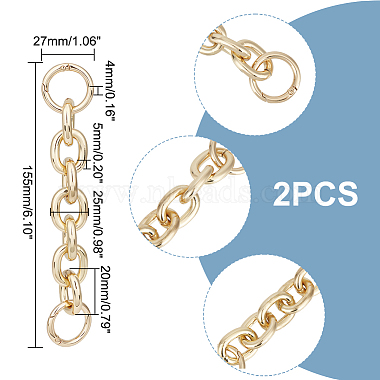2個の合金ケーブルチェーン財布ストラップエクステンダー(FIND-UN0002-13LG)-3
