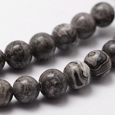 Natural Map Stone/Picasso Stone/Picasso Jasper Bead Strands(G-D840-60-8mm)-5