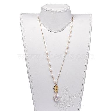 Ожерелья с подвесками из натурального жемчуга в стиле барокко(NJEW-JN02652)-6