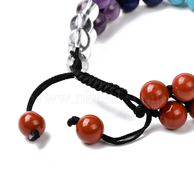 Round Imitation Amber & Mixed Stone Braided Bead Bracelet for Girl Wome(X1-BJEW-JB06962-01)-6