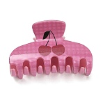 Cellulose Acetate Claw Hair Clips, Cherry Pattern, Hair Accessories for Women & Girls, Camellia, 82.5~84x51.5~55x50~52mm(RE-CBABC10-02)