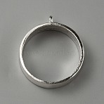 Tibetan Style Alloy Open Back Bezel Pendants, for DIY UV Resin, Epoxy Resin, Pressed Flower Jewelry, Ring, Antique Silver, 33~33.5x29x7.5mm, Hole: 2.5~3mm, Inner Diameter: 26mm(FIND-WH0152-220AS)