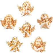 Resin Cabochons, Spray Painted, Angel, Goldenrod, 25~27x27~32x8.5~13.5mm, 36pcs/set(CRES-NB0001-10)